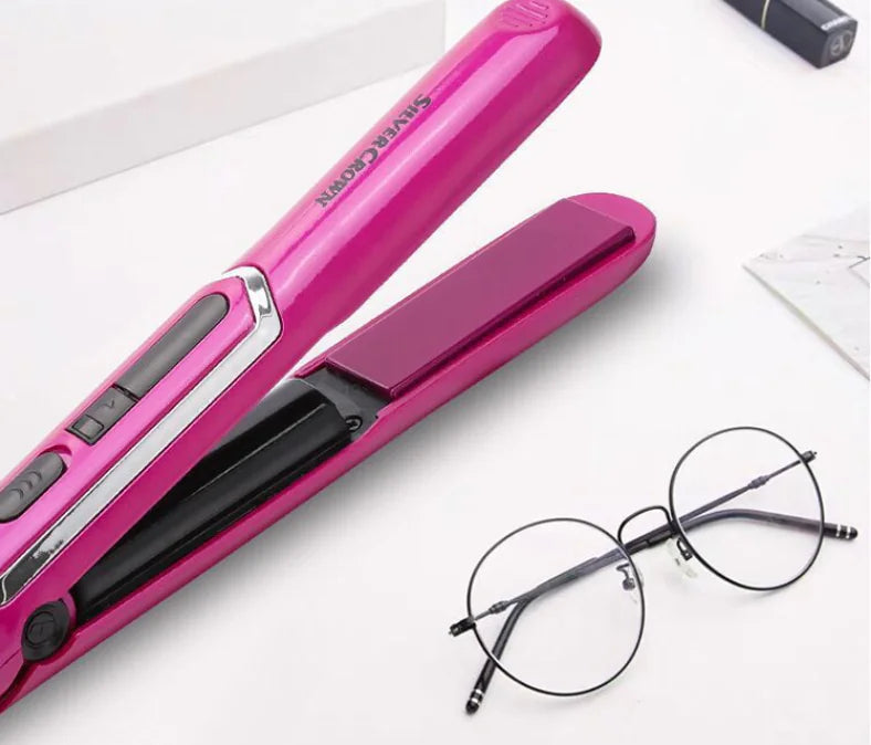 Wireless Curling Wand, Rechargeable 2-in-1 Hair Straightener
